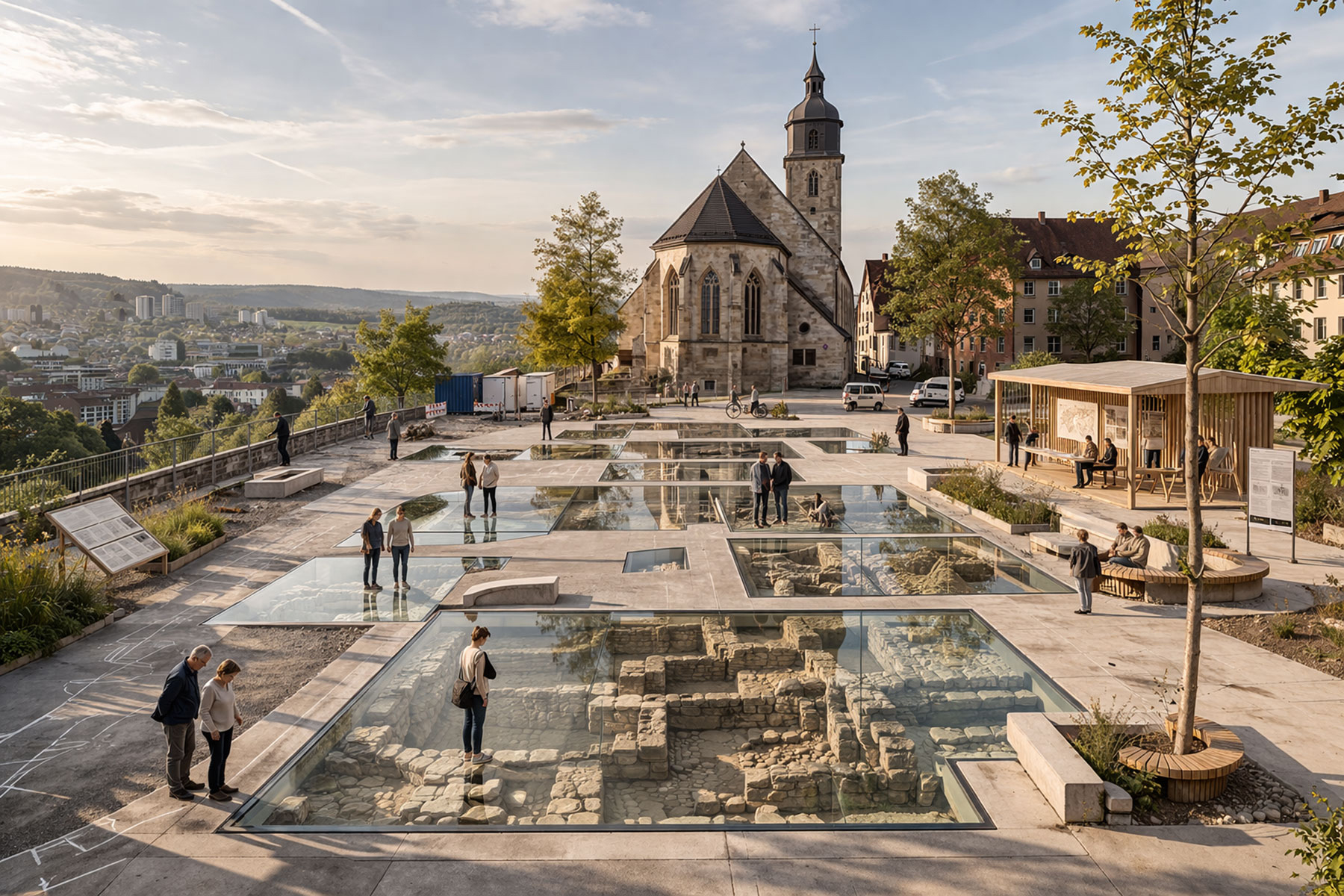 Archäologische Freilegung der Schlossfundamente auf dem Böblinger Schlossberg